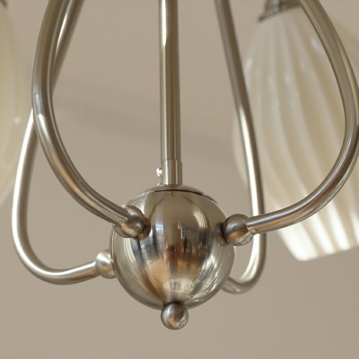 American Style Chandelier 4 Head Glass Ceiling Chandelier for Bedroom Dining Room