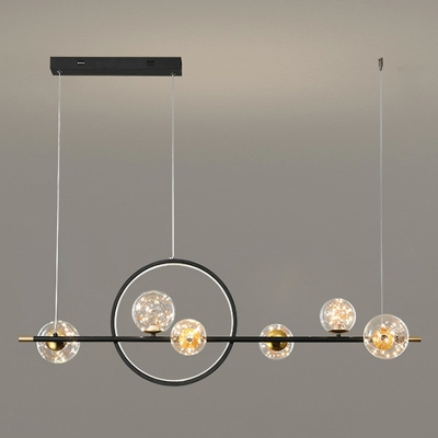 Black Minimalism Island Chandelier Lights Contemporary Ceiling Pendant Light for Kitchen