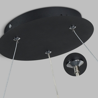 Contemporary Three Rings Suspended Lighting Fixture Metal Pendant Lighting Fixtures