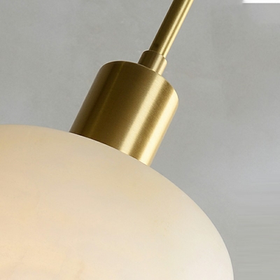 Drum 1 Light Stone Minimalist Hanging Lamp Modern Nordic Style Hanging Ceiling Lights