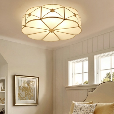 Led Flush Mount Ceiling Lights Round Shade Modern Style Glass Flush Light for Living Room