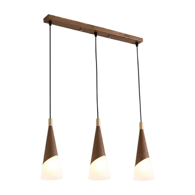 Modern Suspension Pendant 3 Light Wood Hanging Light Fixtures for Living Room