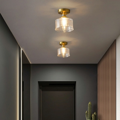 Ultra-Modern Ceiling Mounted Fixture Glass Flush Ceiling Light for Corridor