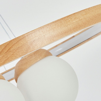 White Pendant Light Kit Globe Shade Modern Style Glass Drop Lamp for Living Room