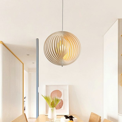 Wood Hanging Pendant Light Contemporary 1 Light Down Lighting Pendant for Living Room