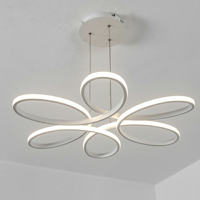 1-Light Chandelier Lighting Modernism Style Flower Shape Metal Hanging Light Fixture