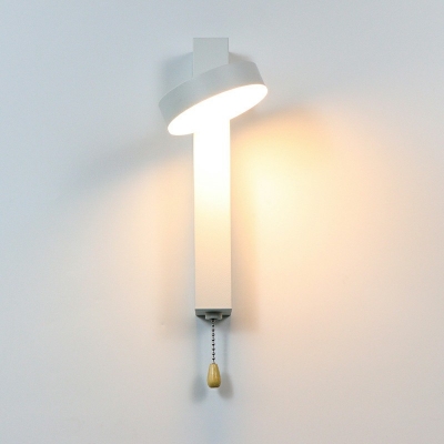 1 Light Round Sconce Light Modern Style Acrylic Wall Lamp Light in Black