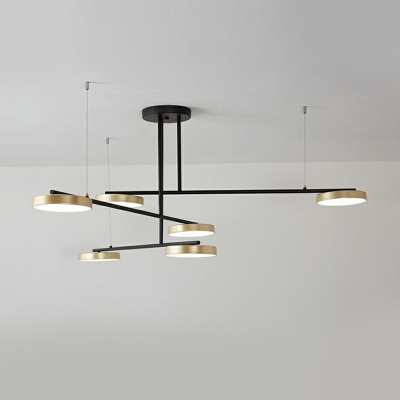 2-Light Pendant Lighting Simplicity Style Dish Shape Metal Third Gear Light Ceiling Hung Fixture