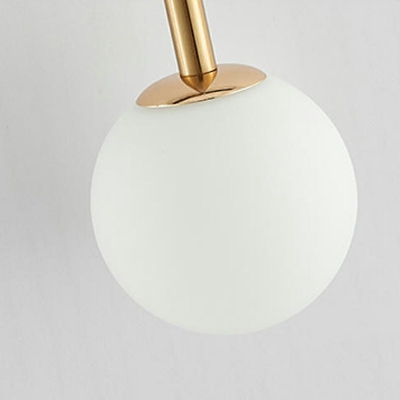 2 Light Simplicity Globe Down Lighting Pendant Metal and White Glass Cluster Pendant