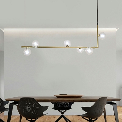 8-light Island Lamp Fixture Simplicity Style Globe Shape Metal Pendant Light Fixtures