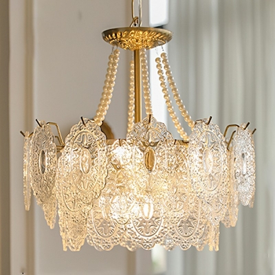 American Style Chandelier Glass Shade Ceiling Chandelier for Living Room Dining Room