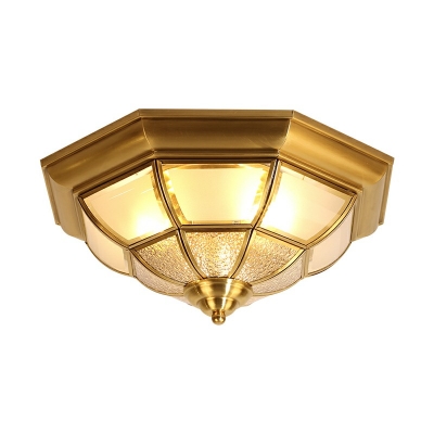 Bowl 3 Light Traditional Vintage Flush Ceiling Light Fixtures Colonial Living Room Close To Ceiling Lamp