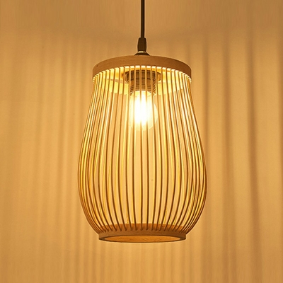 Chandelier Light Fixture Bottle Shade Modern Style Bamboo Chandelier Pendant Light for Living Room