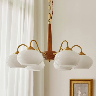 Chandelier Pendant Light Oval Shade Modern Style Glass Pendant Light for Living Room