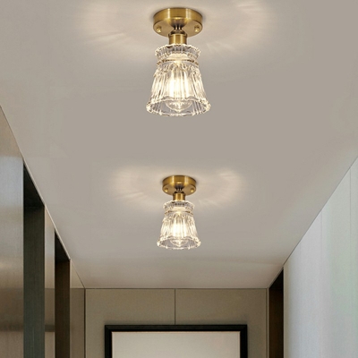 Contemporary Clear Glass Flush Ceiling Light Flush Mount Ceiling Light Fixtures for Corridor