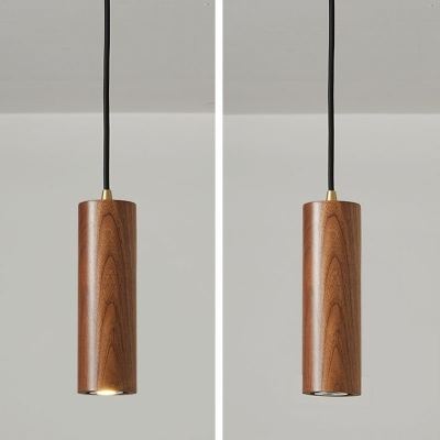 Contemporary Wood Hanging Lamp Kit LED Down Lighting Pendant for Living Room