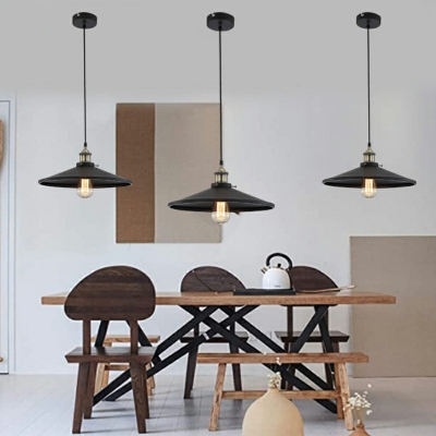 Drop Pendant Industrial Black Hanging Pendant Light for Dining Room