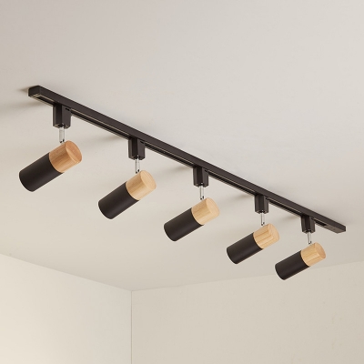LED Flush Mount Track Lighting Nordic Style Metal Living Room Rotatable Semi Flush Light