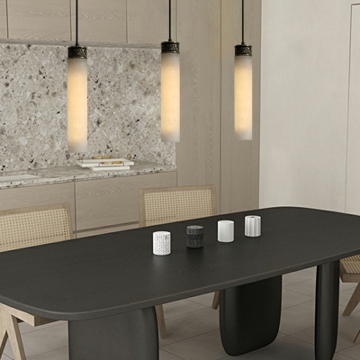Linear Hanging Pendant Lamp Stone Modern Down Lighting Pendant for Dinning Room