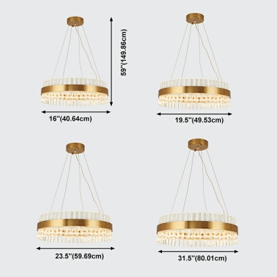 Modern Drum Chandelier Lighting Fixtures Beveled K9 Crystal Chandelier Pendant Light