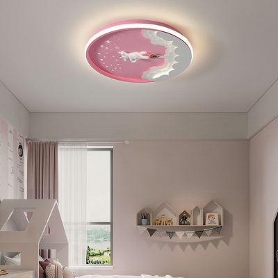 Modern Led Flush Mount Ceiling Fixture Minimalism Close to Ceiling Lighting for Kid's Room