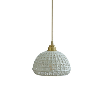 Modern Style LED Pendant Light Nordic Style Ceramic Hanging Light for Bedside Kitchen Room