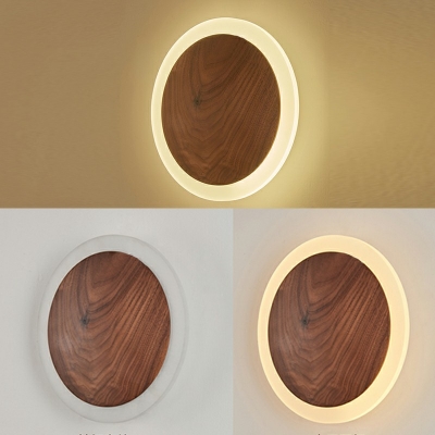 Wood Wall Mounted Lamps Warm Light Flush Mount Wall Sconce for Living Room
