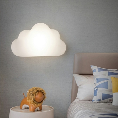 1 Light Cloud Shade Wall Sconce Lighting Modern Style PE Led Wall Sconce for Living Room Third Gear