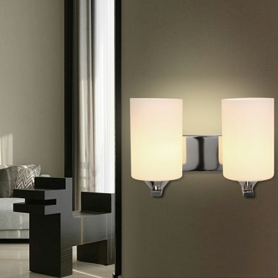 2-Light Sconce Lights Simplicity Style Cylinder Shape Metal Wall Mount Lighting