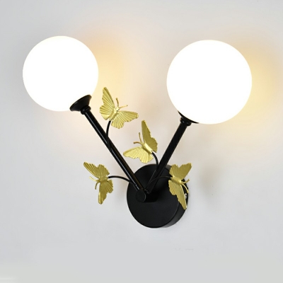 2-Light Sconce Lights Traditional Style Ball Shape Metal Wall Mounted Reading Lights