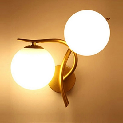 2-Light Sconce Lights Traditional Style Globe Shape Metal Wall Lighting Ideas