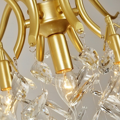 4-Light Chandelier Lighting Simplicity Style Waterfall Shape Metal Hanging Light Kit
