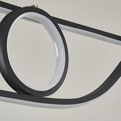 4-Light Island Lighting Simplicity Style Liner Shape Metal Chandelier Light Fixture
