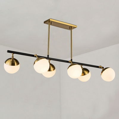 6-light Island Lamp Fixture Simplicity Style Ball Shape Metal Pendant Lighting