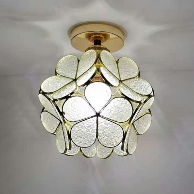 Flush Ceiling Light Globe Shade Modern Style Glass Flush Mount Ceiling Light for Living Room