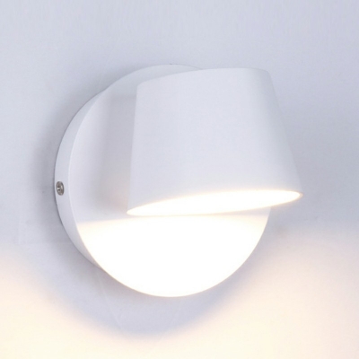 Metal Elongated Dome Wall Light Fixtures Modern Style 1-Light Wall Mount Light in White