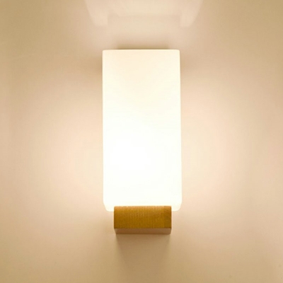 Modern Sconce Light Fixtures 1 Light Wood Flush Mount Wall Sconce for Bedroom