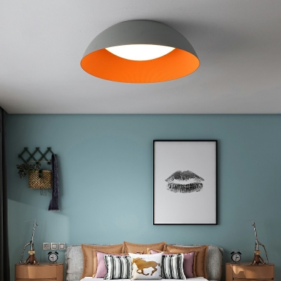 Nordic Modern Close to Ceiling Lighting Fixture Macaron Flush Mount Lamp for Bedroom