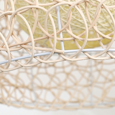Suspension Light Globe Shade Modern Style Bamboo Ceiling Pendant Light for Living Room