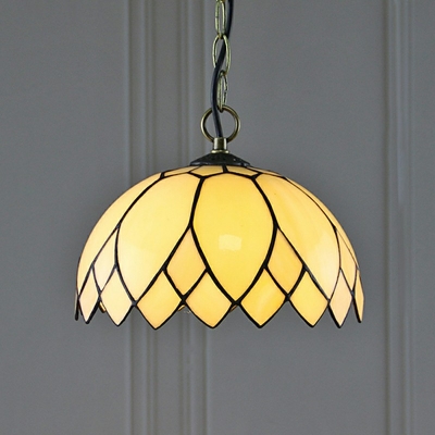 Suspension Light Semicircular Shade Modern Style Glass Pendant Light Kit for Living Room
