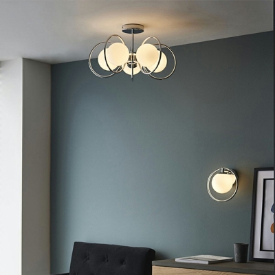 Ultra-Modern Glass Flush Mount Ceiling Lamp 5 Head Flush Mount Fixture for Bedroom