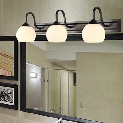 Vanity Wall Light Fixtures Traditional Glass and Metal Vanity Mirror Lights for Bathroom