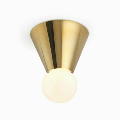 1-Light Flushmount Lighting Minimalism Style Ball Shape Glass Ceiling Light Fixtures