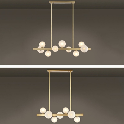 12-Light Island Lighting Modernism Style Ball Shape Metal Pendant Light Fixture