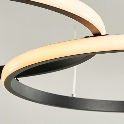 2-Light Chandelier Lighting Modernism Style Circle Shape Metal Hanging Light Fixture
