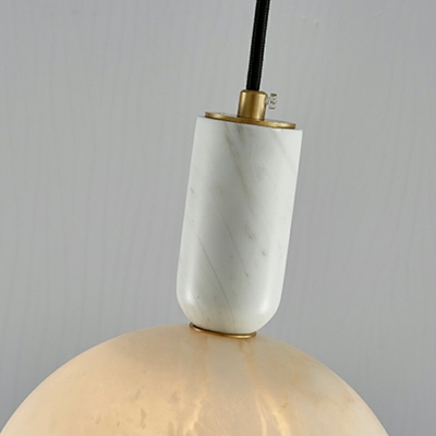 Drum 1 Light Stone Down Mini Pendant Modern Simplicity Hanging Ceiling Lights for Dinning Room