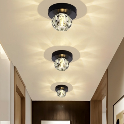 Flush Mount Lights Globe Shade Modern Style Crystal Flushmount for Living Room