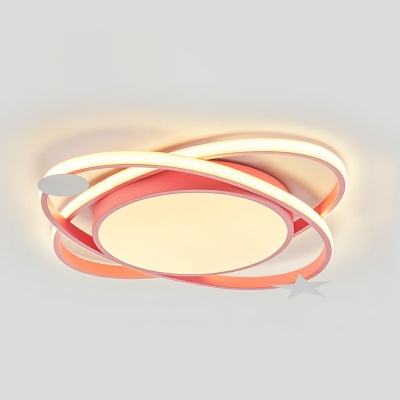 Macaron Circular Ring Flush Mount Ceiling Light Fixtures Metal Flush Mount Ceiling Lamp