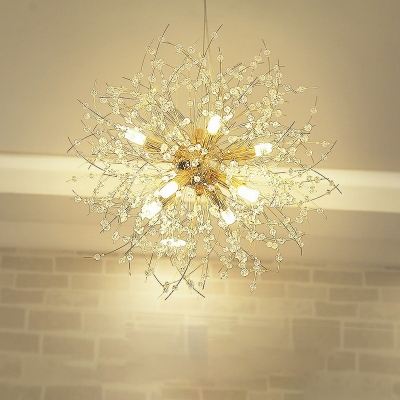 Modern Round Shape Hanging Lights Crystal Chandelier for Living Room Bedroom