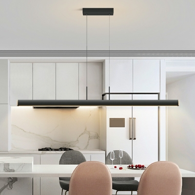 Ultra-Modern Island Lamps Linear Pendant Light Fixtures for Meeting Room Dining Room
